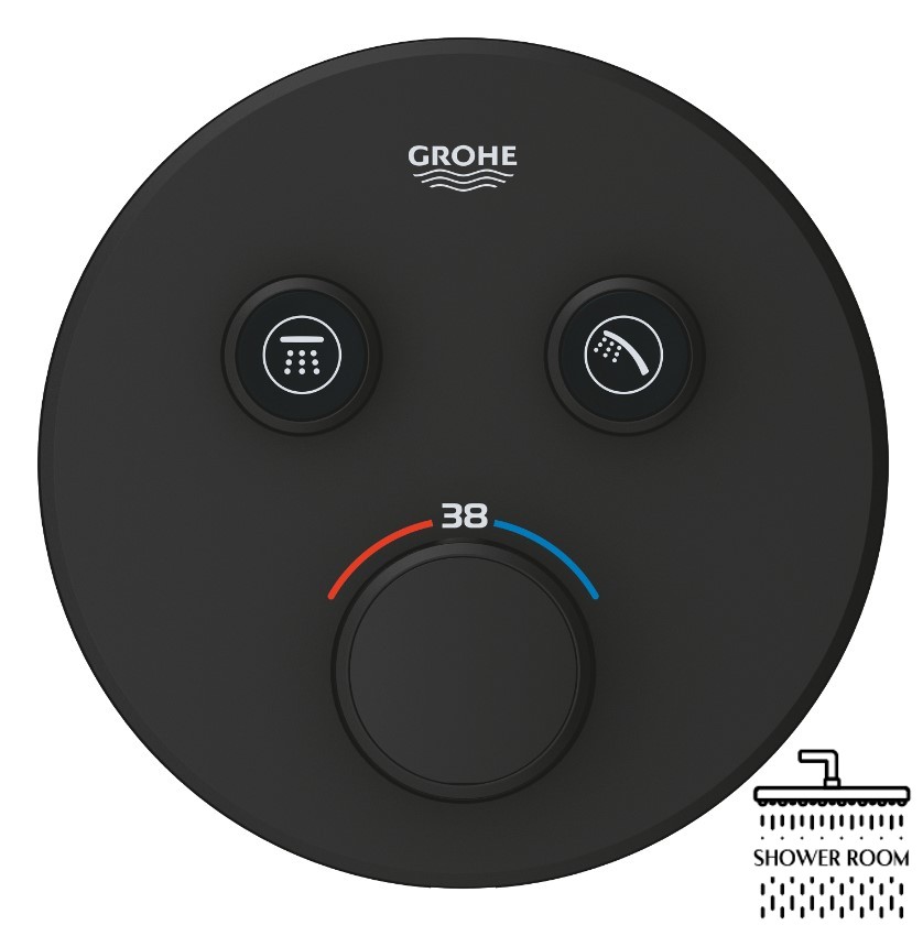 Термостат скрытого монтажа Grohe Grohtherm SmartControl на 2 выхода, черный матовый (29507KF0)