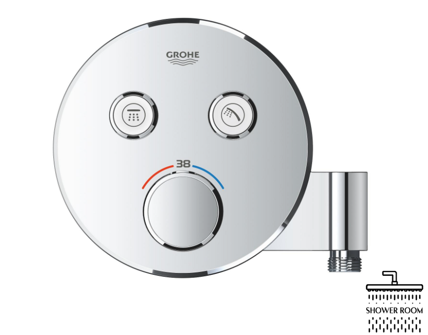 Душова система прихованого монтажу GROHE Grohtherm SmartControl 34866000, колір хром