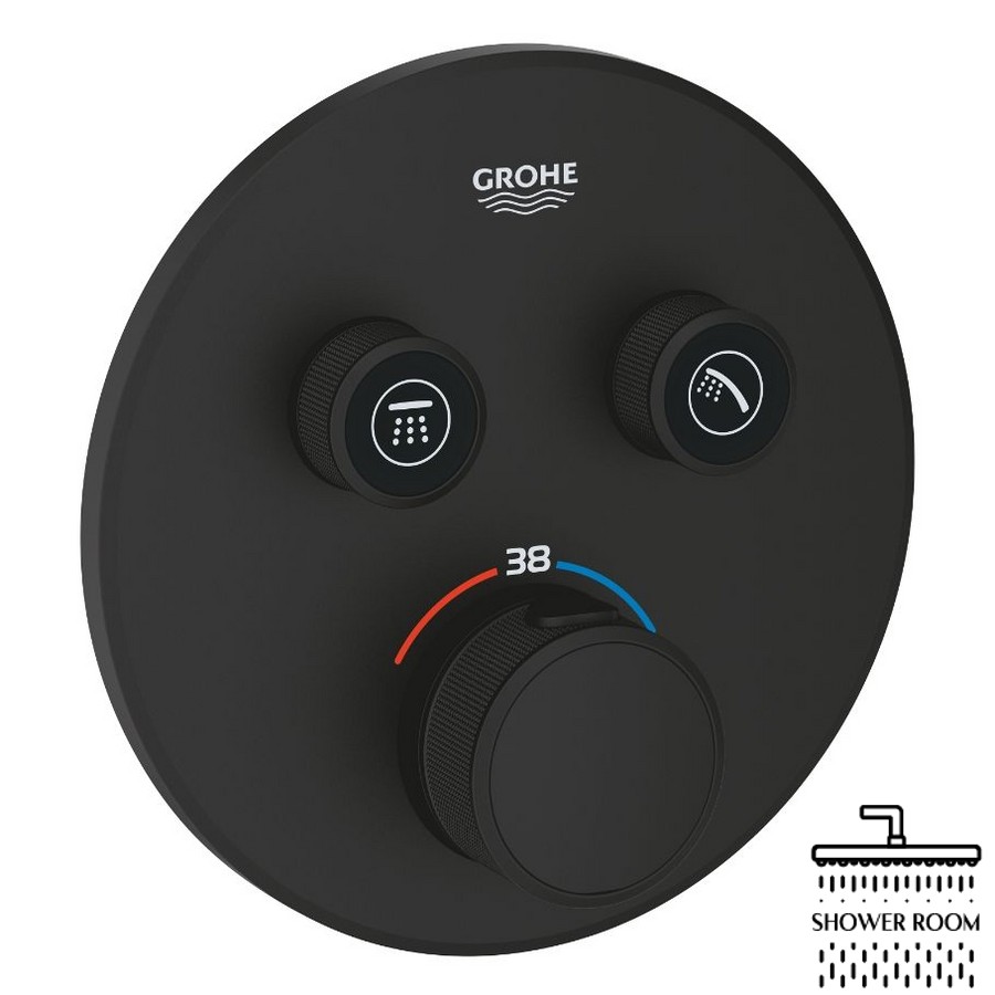 Термостат скрытого монтажа Grohe Grohtherm SmartControl на 2 выхода, черный матовый (29507KF0)