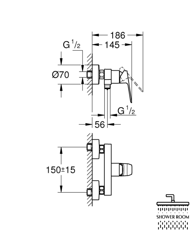 Змішувач для душу Grohe Cubeo (1018240000)