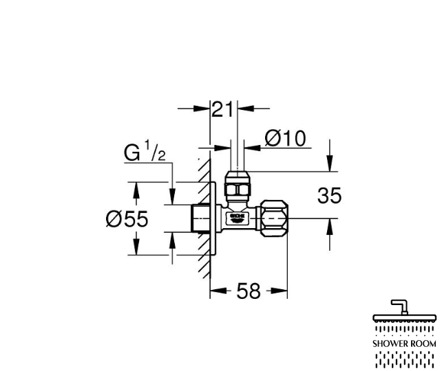 Grohe универсальный угловой вентиль 3_8 дюйма (22018000)