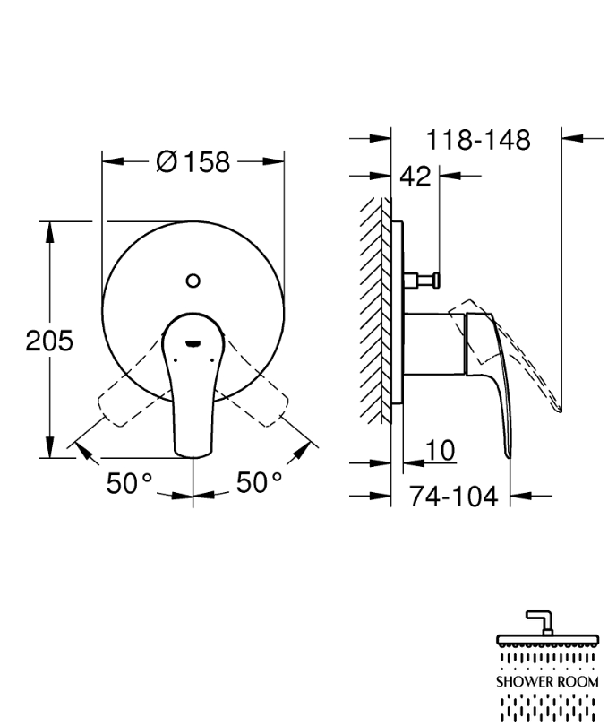 Душова система прихованого монтажу GROHE Grohtherm SmartControl UA34614SC4