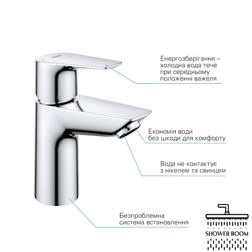 Смеситель для раковины S-размера Grohe QuickFix Start Edge 23900001