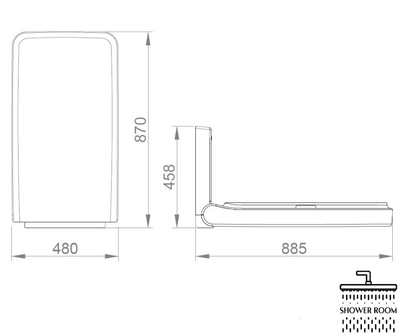 Пеленальний столик NOFER вертикальний настінний з поліетилену, білий 09215.W