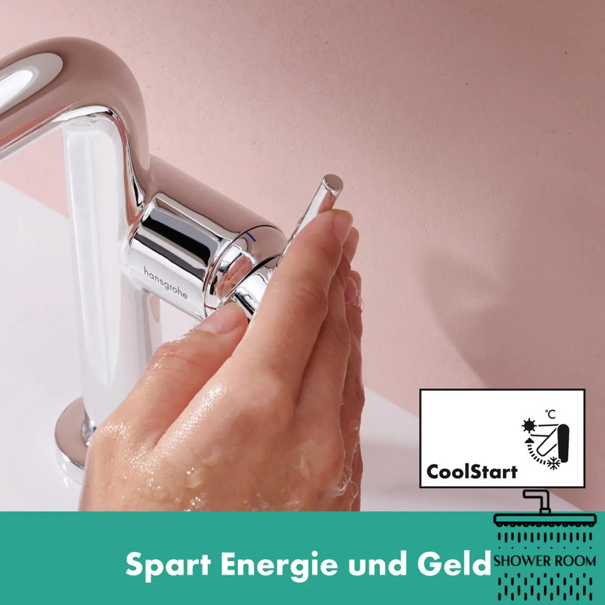 Смеситель для умывальника HANSGROHE Tecturis S 150 73340000 CoolStart, EcoSmart+push-open, хром