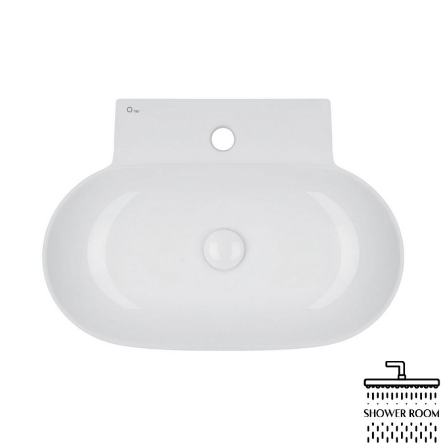 Раковина Qtap Cardinal 565х400х130 White з донним клапаном QT0411K177W