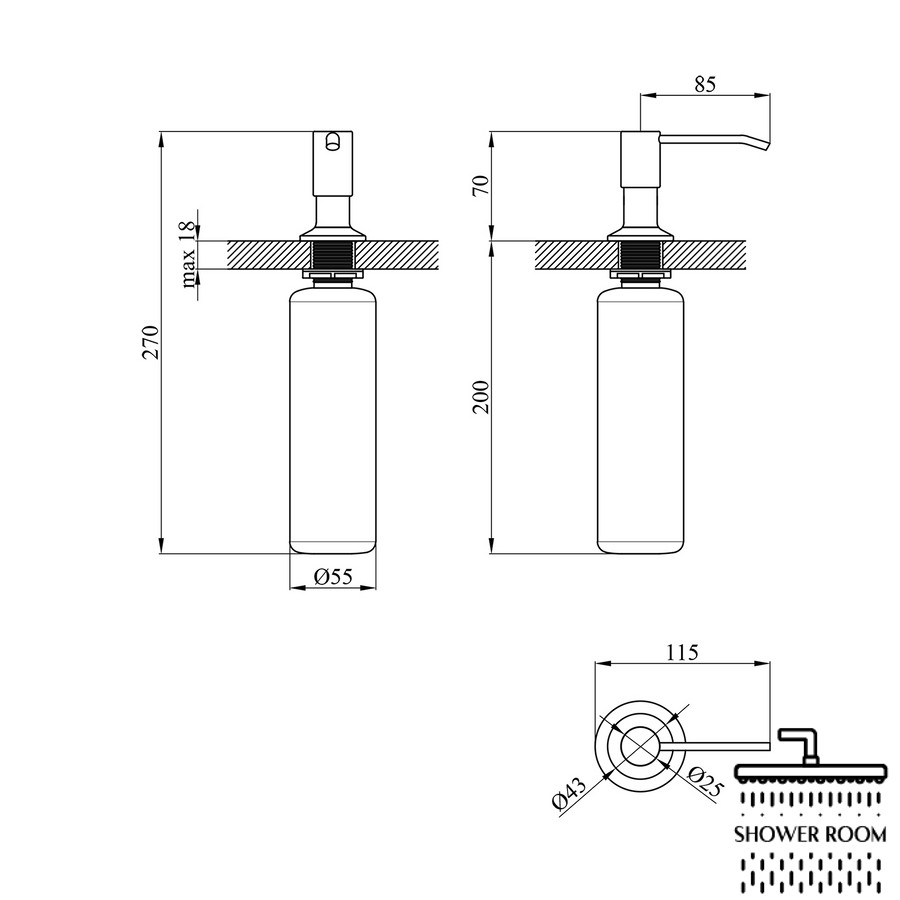 Кухонна мийка Kroner Gebürstet - 7849LHM (3/1 мм) зі змішувачем та дозатором