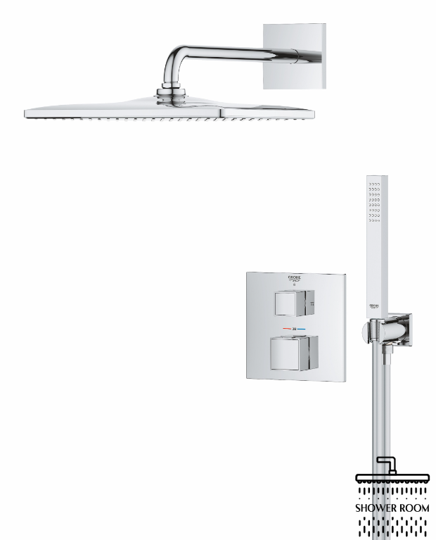 Душевая система скрытого монтажа Grohe Grohtherm Cube, хром (34868000)