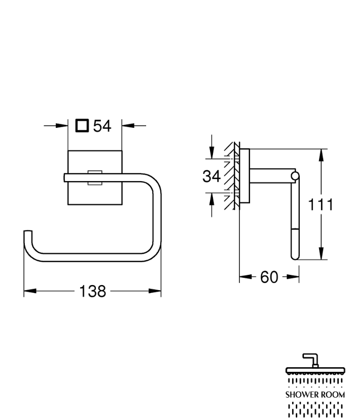 Держатель для туалетной бумаги без крышки Grohe QuickFix Start Cube (40978000)