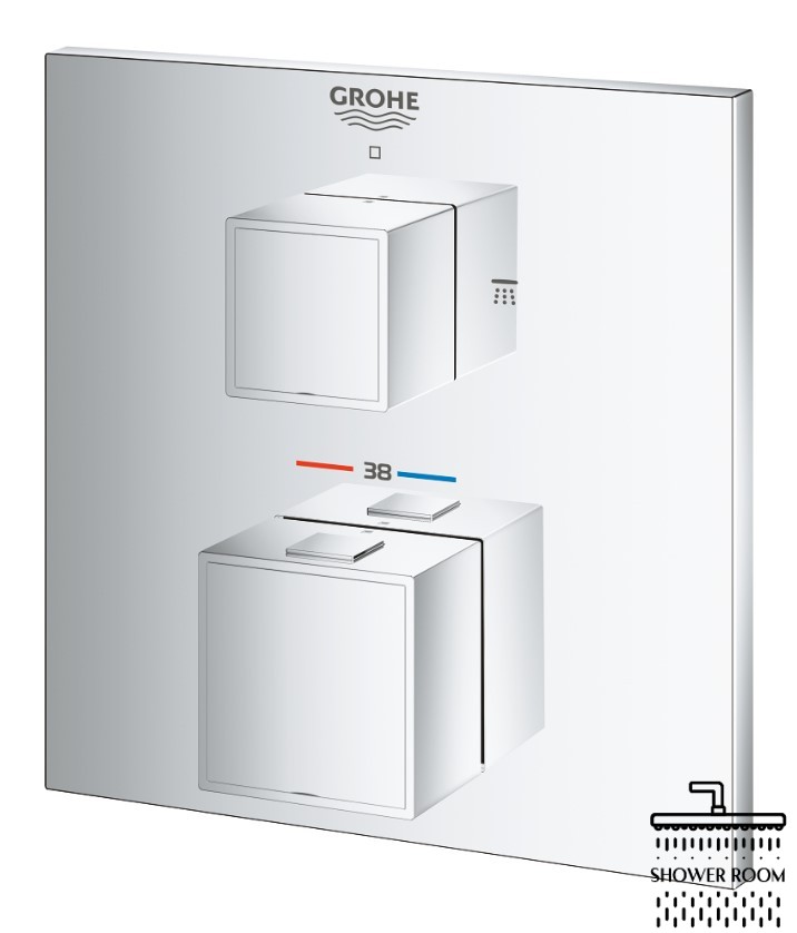 Термостат для душа с переключателем на 2 положение Grohe Grohtherm Cube Termostatic (24154000)