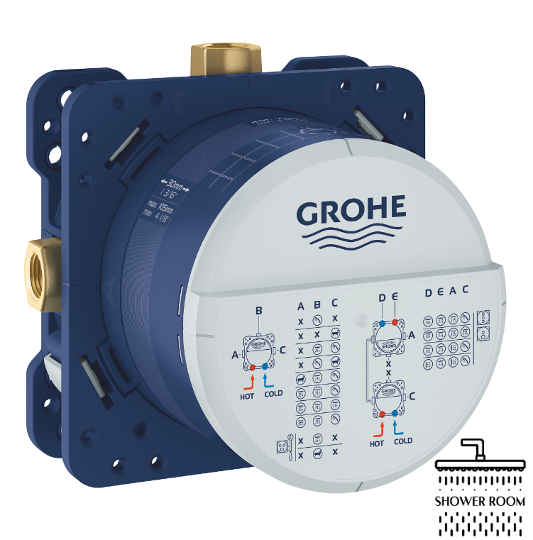 Душевая система с термостатом Grohe Grohtherm UA26415SC9, черная матовая