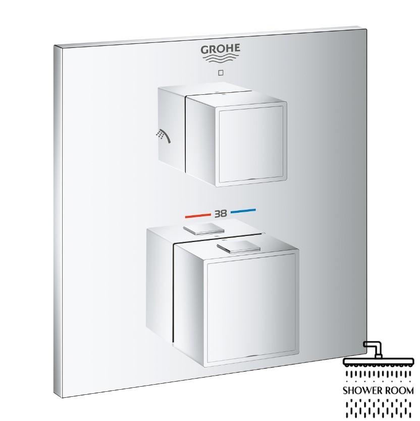 Термостат для душа с переключателем на 2 положение Grohe Grohtherm Cube Termostatic (24154000)