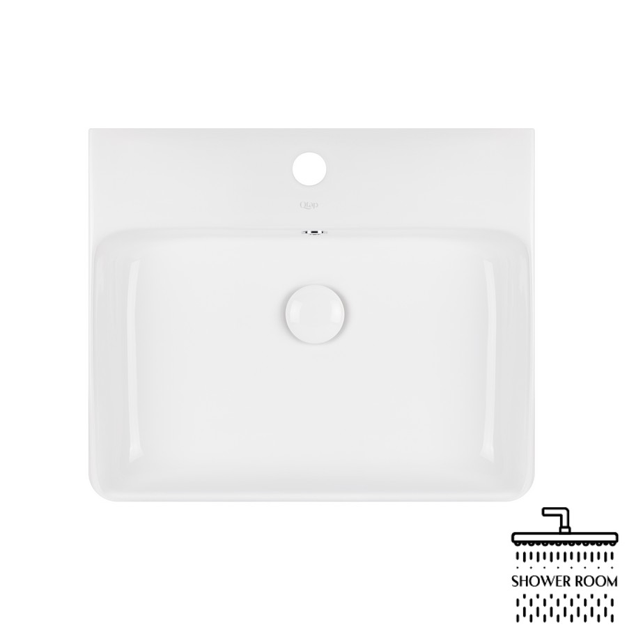 Раковина Qtap Nando 500х420х130 White с донным клапаном QT1211K404AW