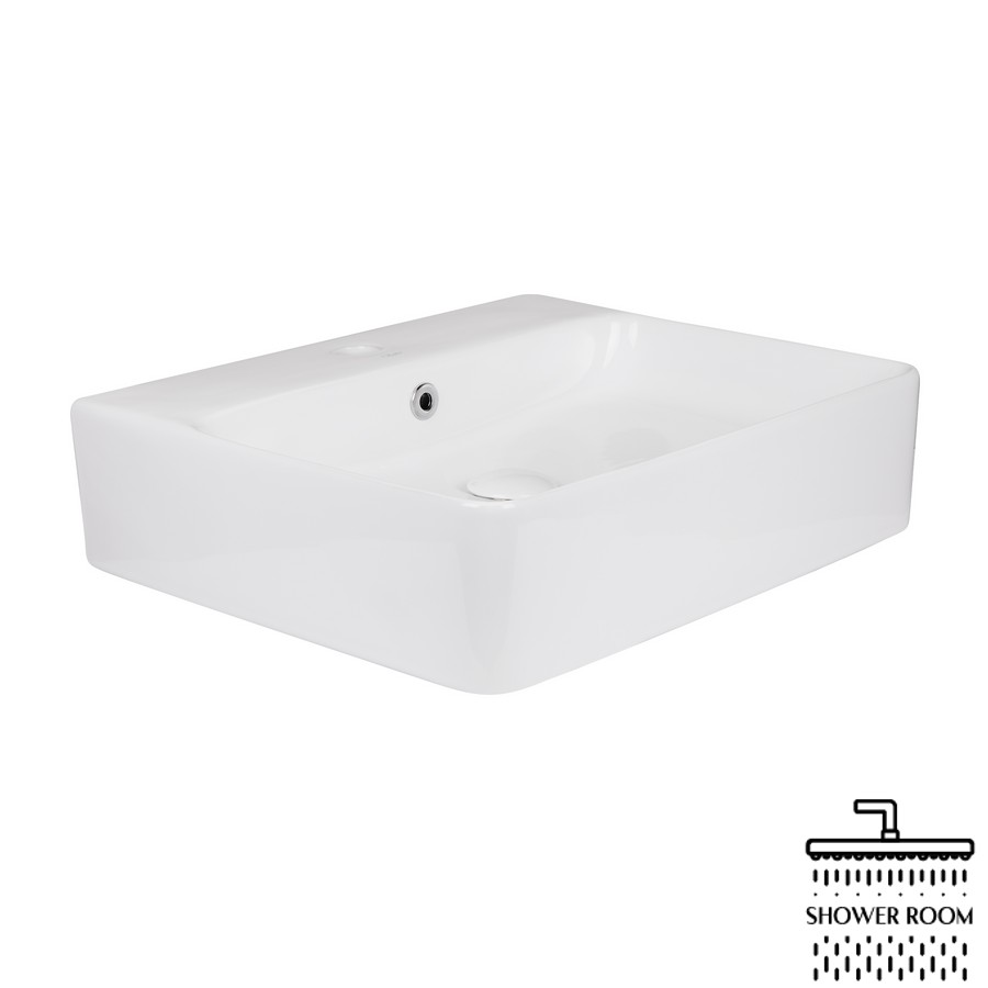 Раковина Qtap Nando 500х420х130 White с донным клапаном QT1211K404AW