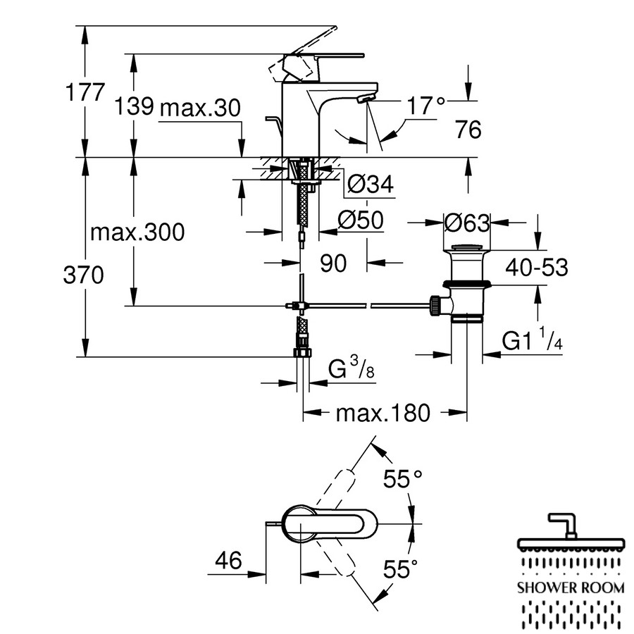 Смеситель для раковины S-размера Grohe QuickFix Get 32883000