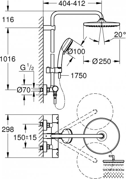 Душова система Grohe Tempesta Cosmopolitan 26670000