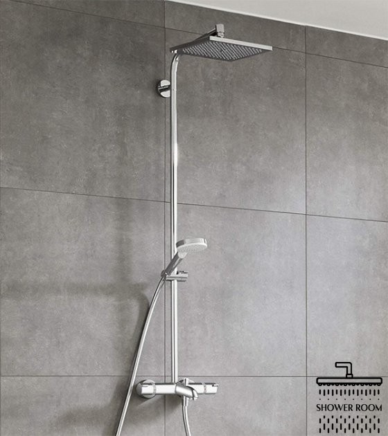 Душова система для ванни з термостатом HANSGROHE 27298000 Crometta E 240 Showerpipe, хром