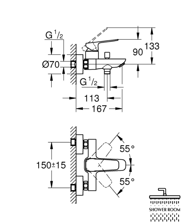 Набор смесителей 3 в 1 Grohe Cubeо (UA10174910181)