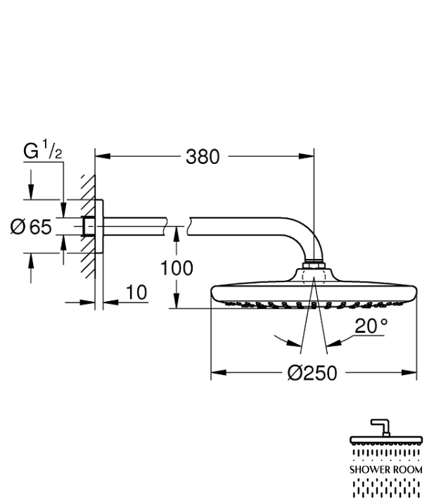 Душевая система Grohe Plus скрытого монтажа из Tempesta 250 (UA240600603)