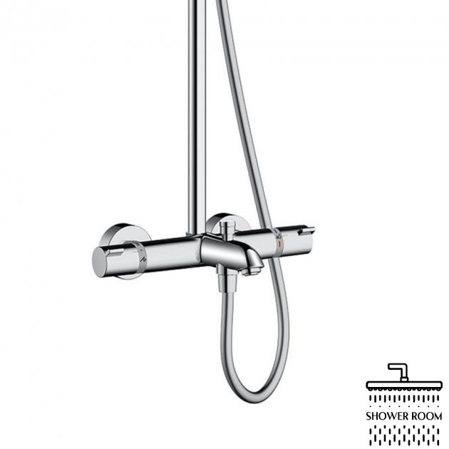 Душова система для ванни з термостатом HANSGROHE 27298000 Crometta E 240 Showerpipe, хром
