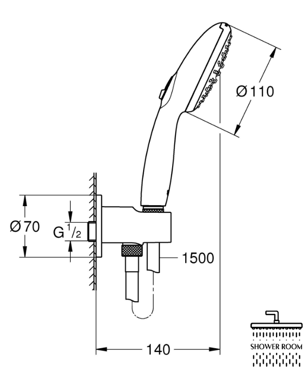 Душова система Grohe Plus прихованого монтажу з Tempesta 250 (UA240600603)