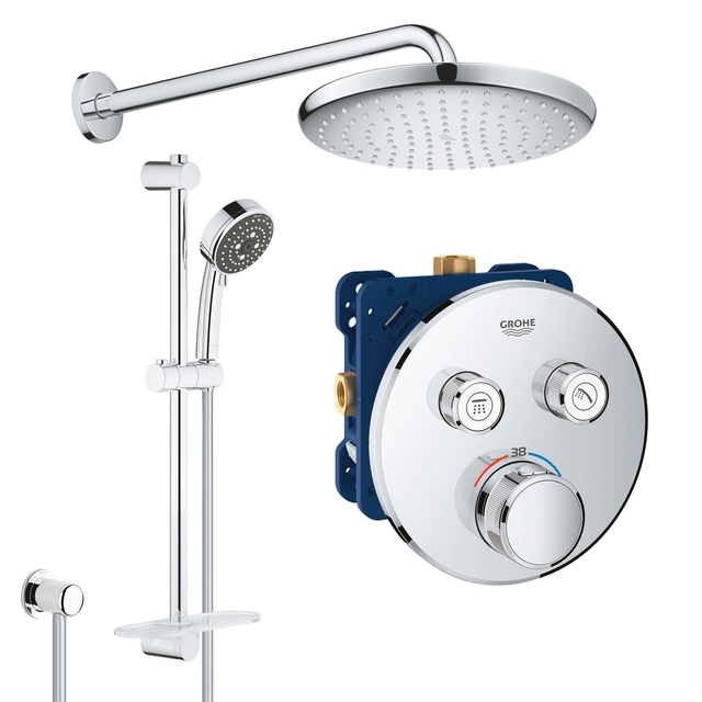 Душова система прихованого монтажу з термостатом Grohe QuickFix Grohtherm SmartControl&Vitalio Start 250 Round UA202801R2