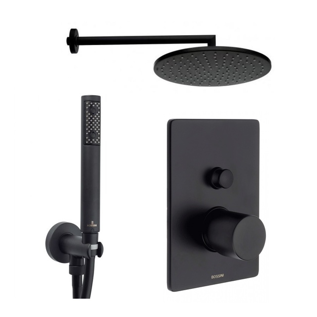 Душевой набор Bossini Cosmo верхний душ, ручной душ, внешняя и внутренняя части, черный (M70182000073008)