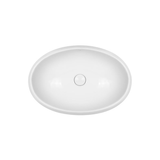 Раковина накладна овальна з донним клапаном Qtap Leo QT11117060GW 600х400х155mm WHITE