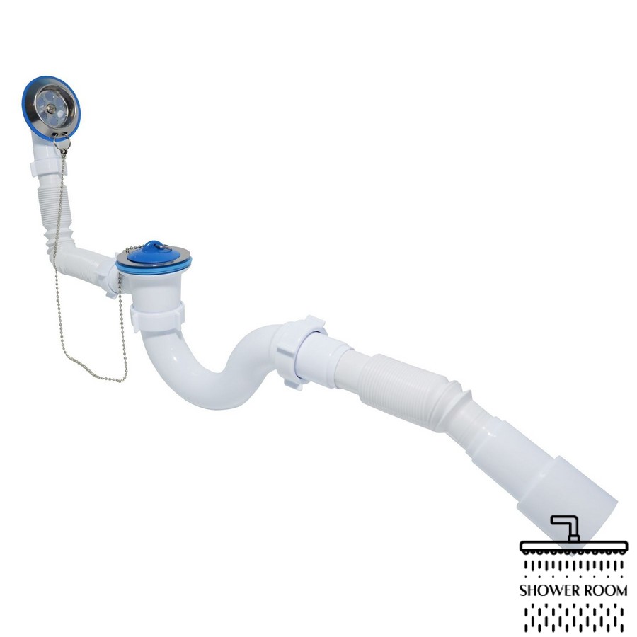 Сифон Waterstal А-40089 для ванни з перел. 1 1/2″, з гнучкою трубою
