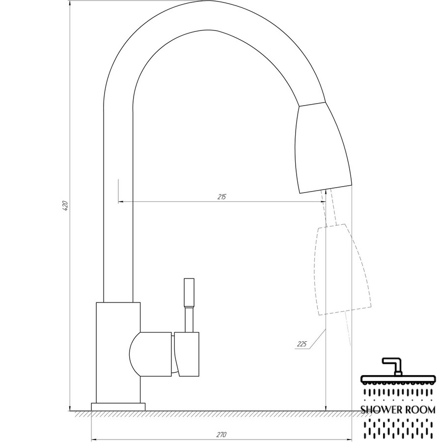 Кухонна мийка Kroner KRP PVD Schwarze-6050HM + змішувач
