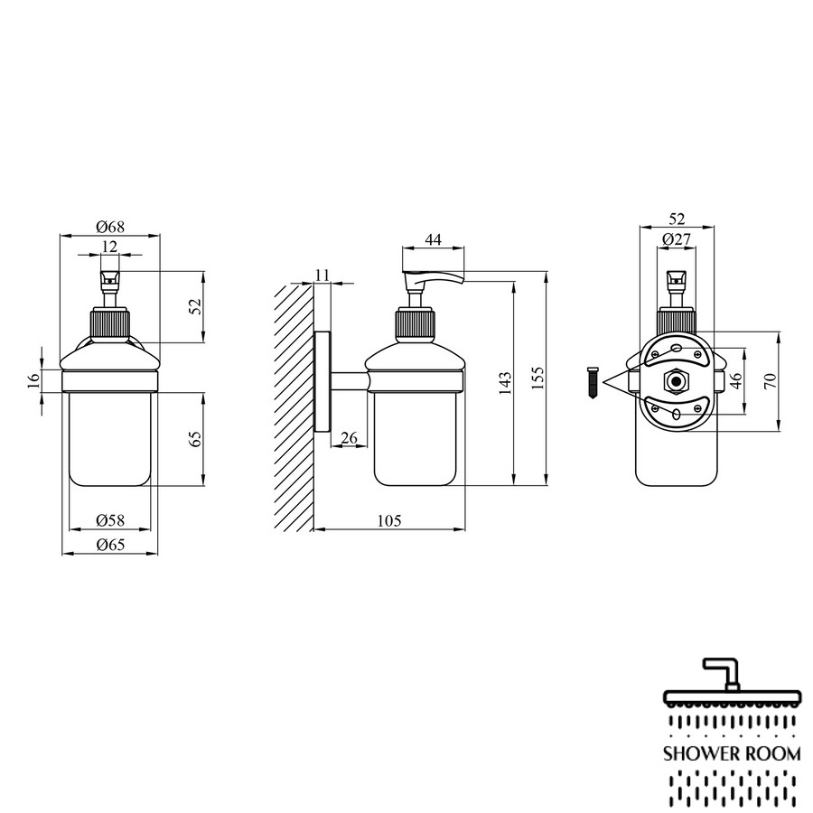 Дозатор для жидкого мыла Kroner KRM Elbe-ACG2927