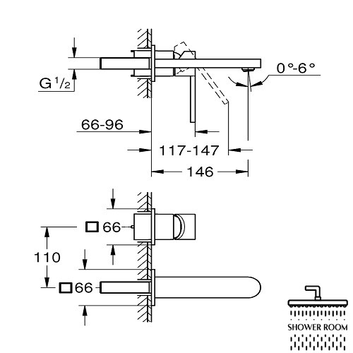 Змішувач для умивальника Grohe Plus, M-Size, зовнішня частина, хром (29303003)