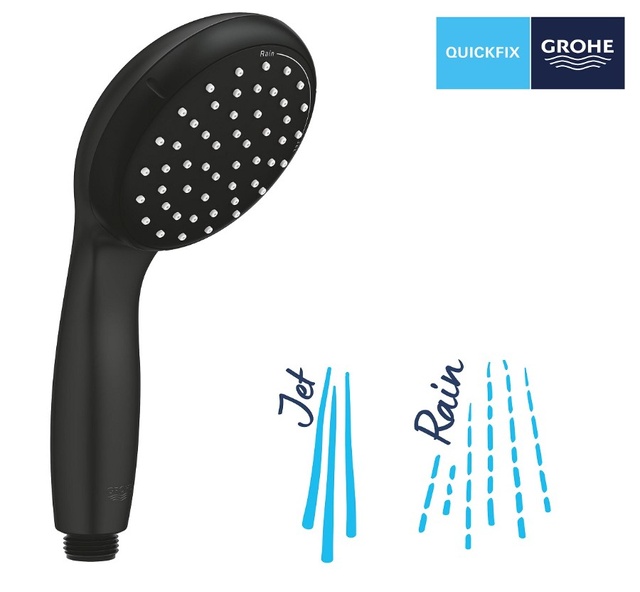 Ручной душ, Grohe QuickFix Vitalio Start 100 2 режима струи (279462430), черный