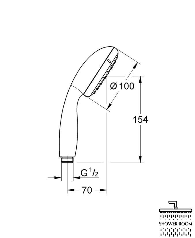 Ручний душ, Grohe QuickFix Vitalio Start 100 2 режима струменю (279462430), чорний