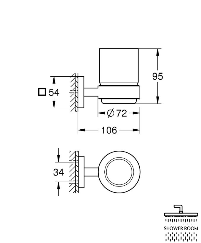 Стакан скляний з тримачем Grohe QuickFix Start Cube (41097000)