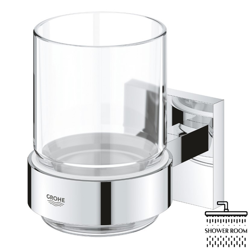 Стакан скляний з тримачем Grohe QuickFix Start Cube (41097000)