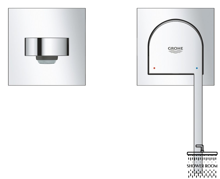 Змішувач для умивальника Grohe Plus, M-Size, зовнішня частина, хром (29303003)