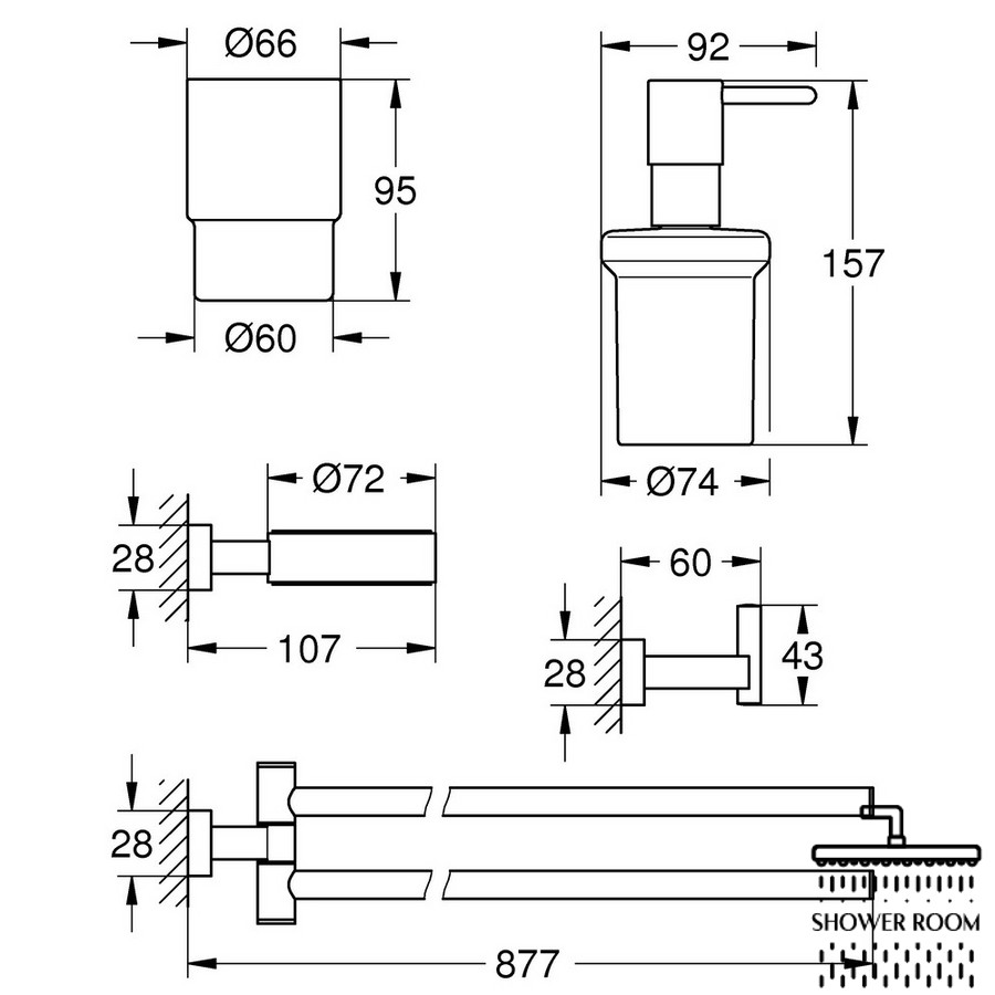 Набір аксесуарів Grohe Essentials Cube 40847001