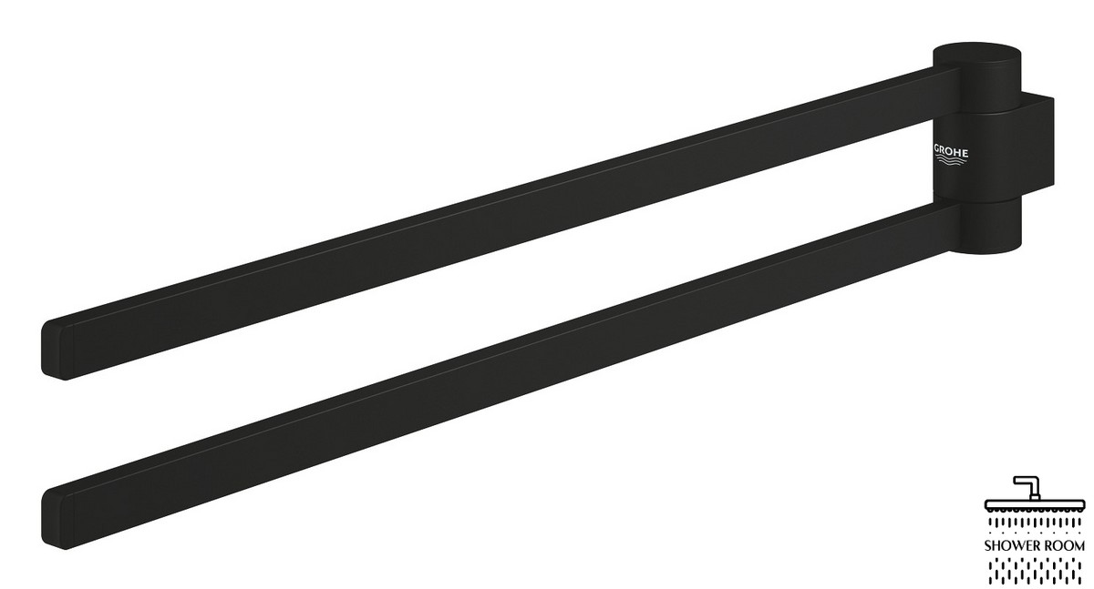 Тримач для рушника Grohe Selection, поворотний, чорний матовий (41219KF0)