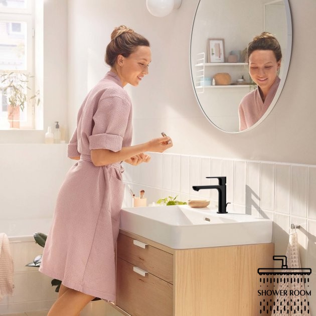 Змішувач для умивальника 110, HANSGROHE REBRIS S 72517670, чорний матовий