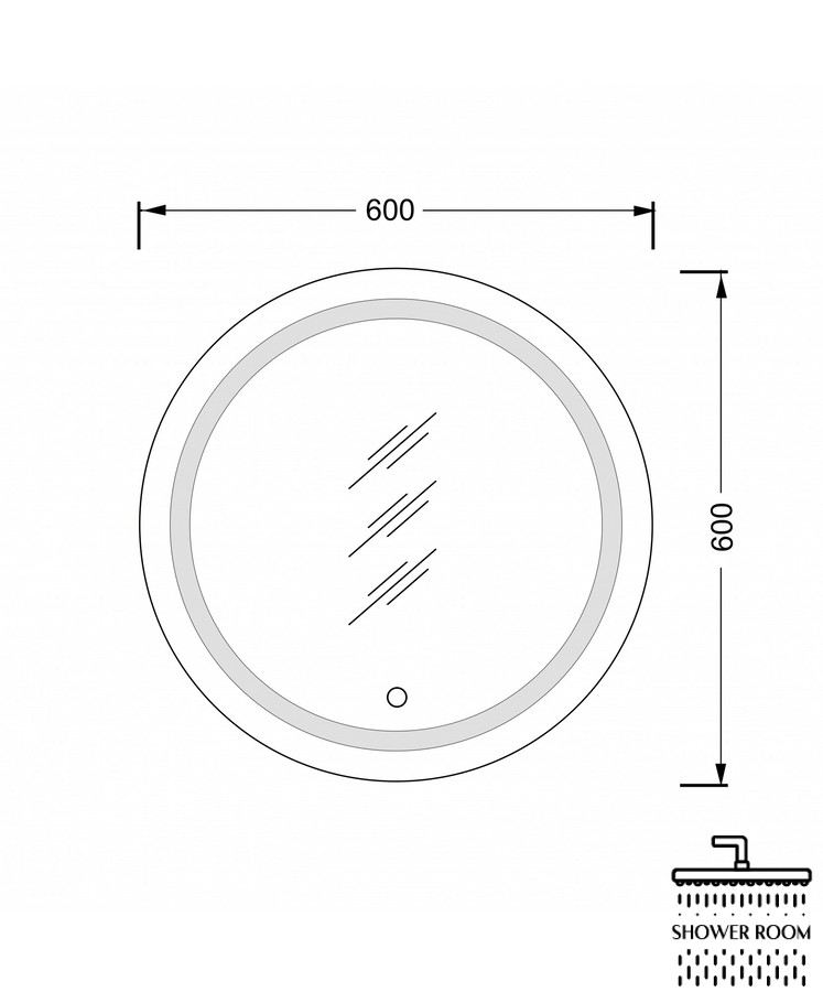 Дзеркало кругле з LED підсвіткою Мойдодир Sunny 60x60 з сенсором