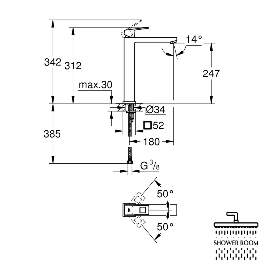 Смеситель для раковины Grohe Eurocube 23406000