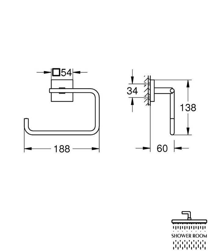 Тримач рушника, кільце Grohe QuickFix Start Cube (40975000)