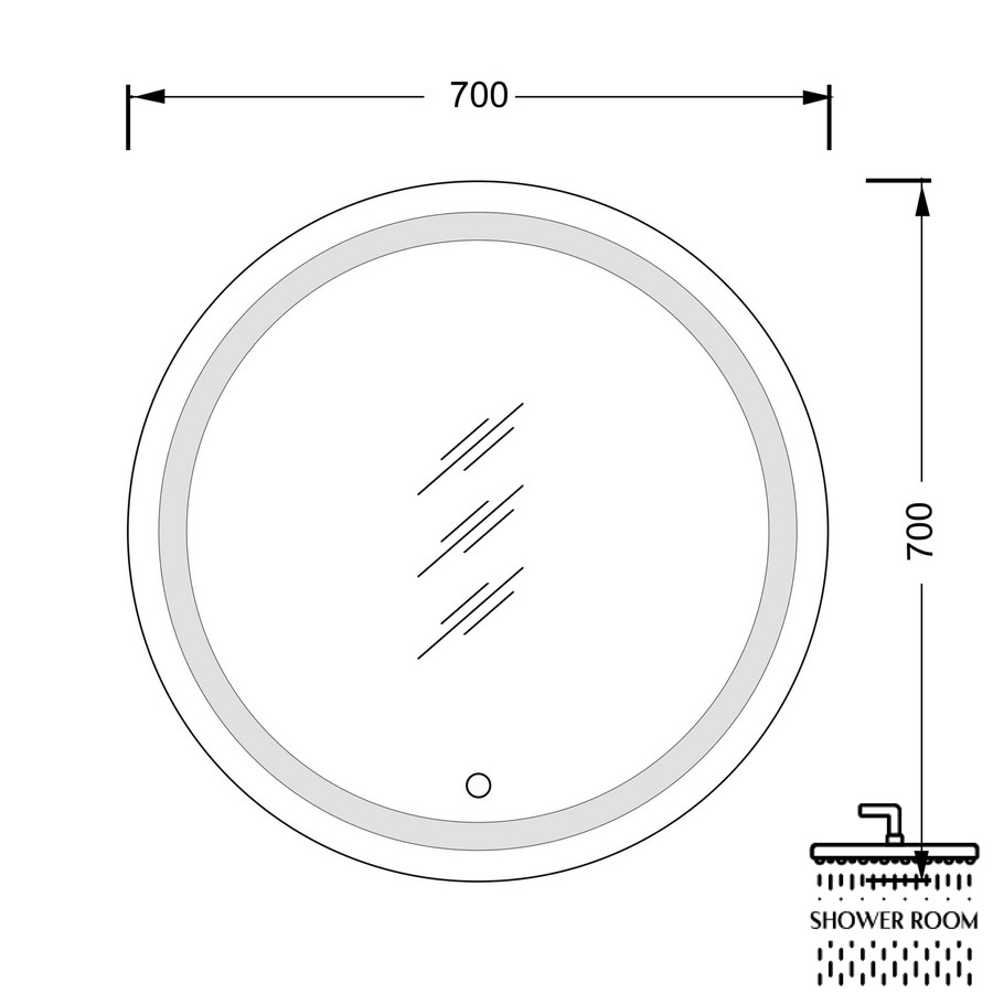 Дзеркало кругле з LED підсвіткою Мойдодир Sunny 70x70 з сенсором