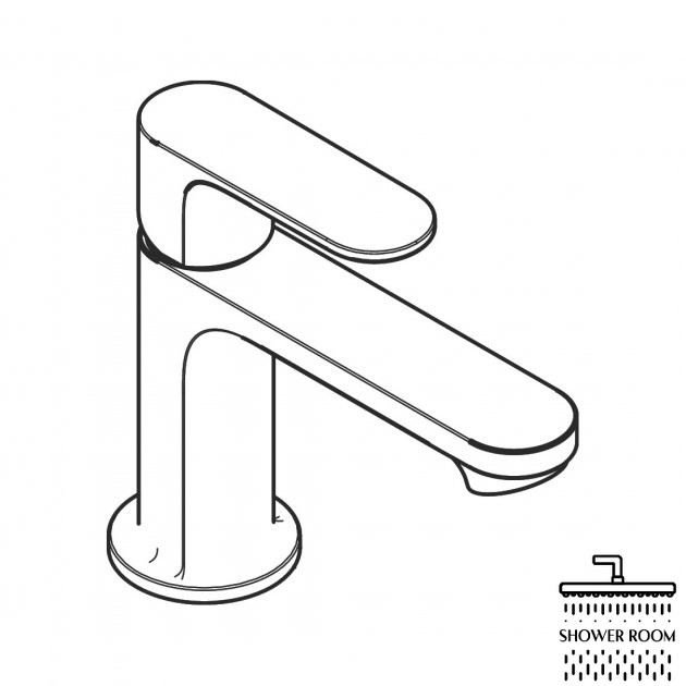 Змішувач для умивальника 80, HANSGROHE REBRIS S CoolStart 72513670, чорний матовий