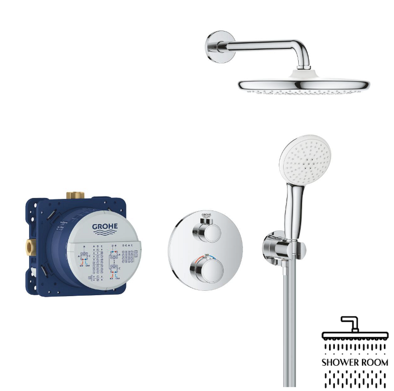 Душова система прихованого монтажу Grohe Grohtherm із Tempesta 250, хром (34872000)