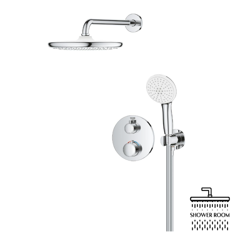 Душова система прихованого монтажу Grohe Grohtherm із Tempesta 250, хром (34872000)