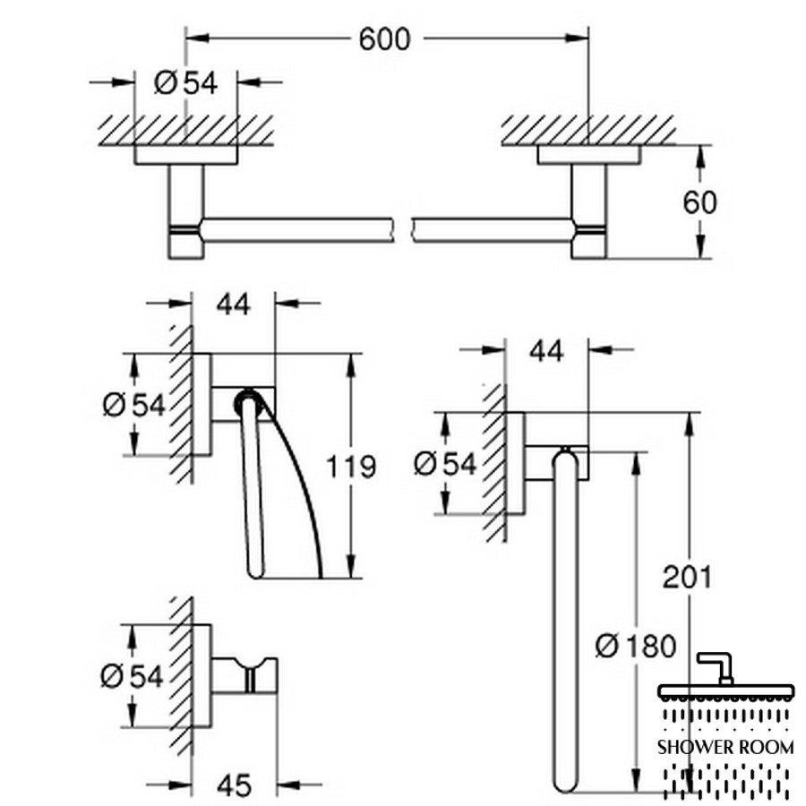 Набір аксесуарів Grohe Essentials 40776001