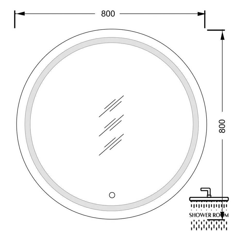 Дзеркало кругле з LED підсвіткою Мойдодир Sunny 80x80 з сенсором