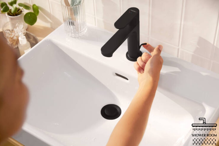 Змішувач для умивальника 80, HANSGROHE REBRIS S CoolStart 72513670, чорний матовий